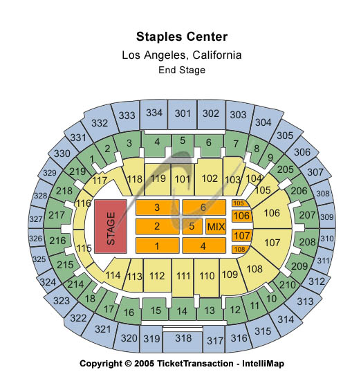 Staples Center seating map