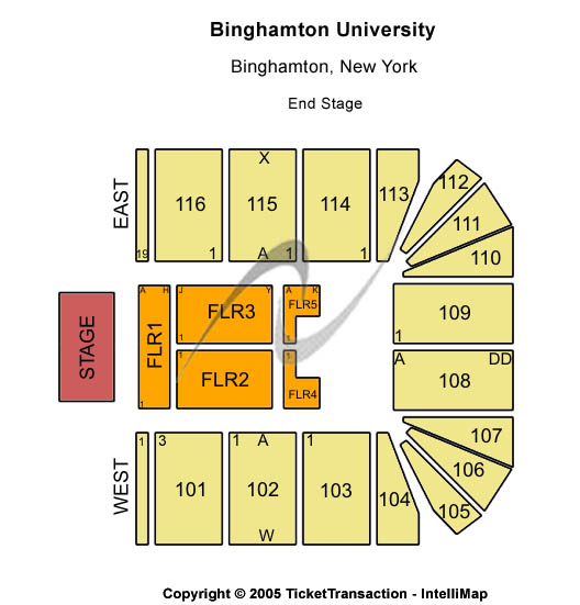 Binghamton University Seating Chart: End Stage