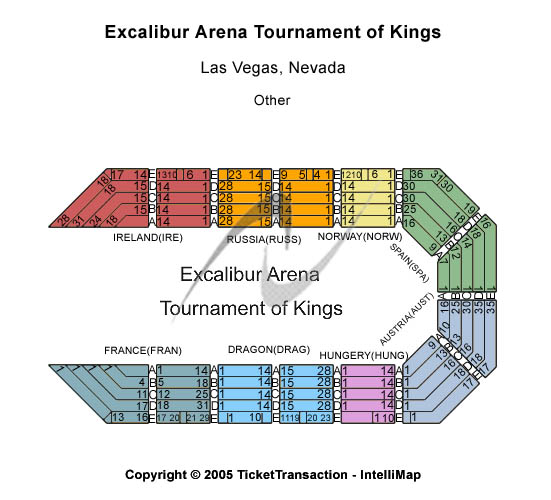 Tournament Of Kings Tickets 2015-11-01  Las Vegas, NV, Excalibur Arena - Excalibur Hotel & Casino