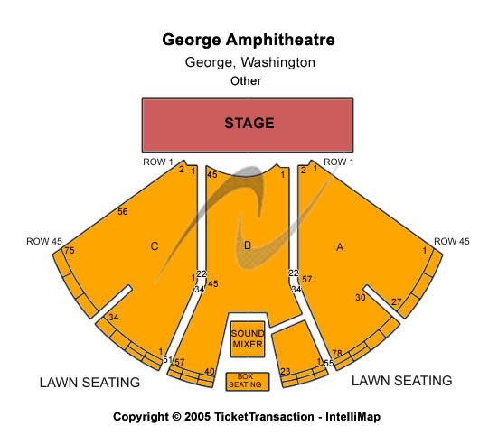 Gorge Seating Chart Dave Matthews Band