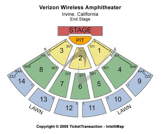 Irvine Verizon Wireless Amphitheater Seating Chart