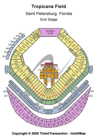 Tropicana Field Seating Chart Row Letters
