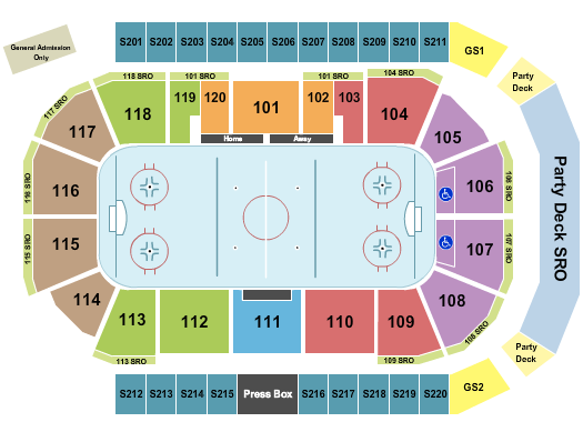 Seatmap for mullett arena