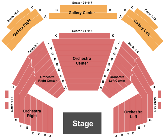 Seatmap for act theatre - the falls