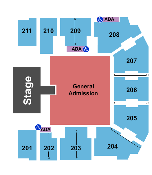 The Red Clay Strays Adams Event Center seating chart