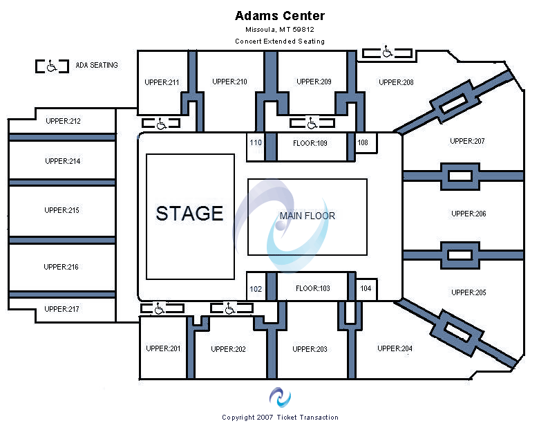 Adams Center Seating Chart
