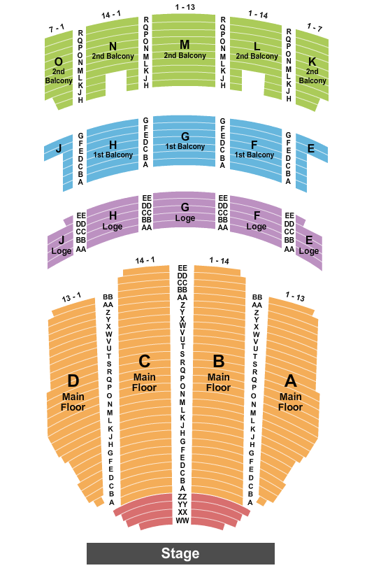 Adler Theatre seating-chart