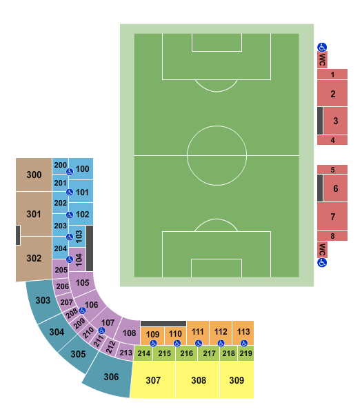 Seatmap for al lang stadium