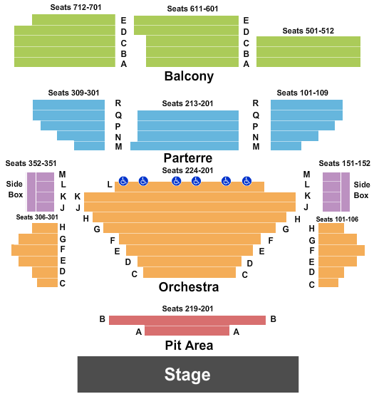 Seatmap for allen theatre