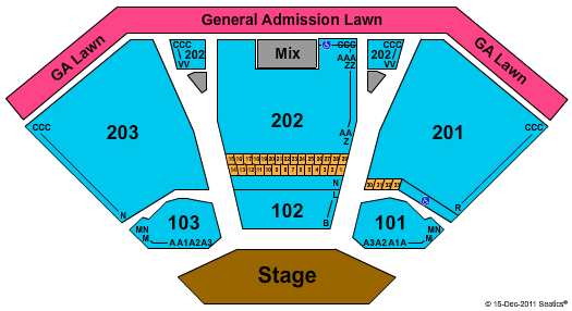 Cruzan Amphitheater Seating Chart Seat Numbers