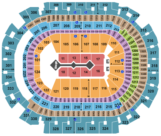 Seatmap for american airlines center