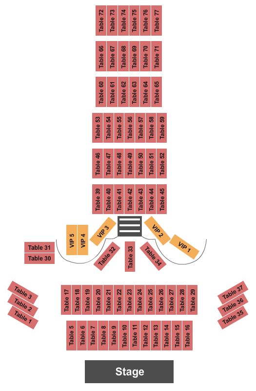 Seatmap for andiamo celebrity showroom