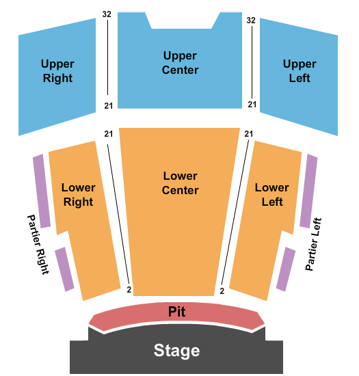 Seatmap for arcbest performing arts center