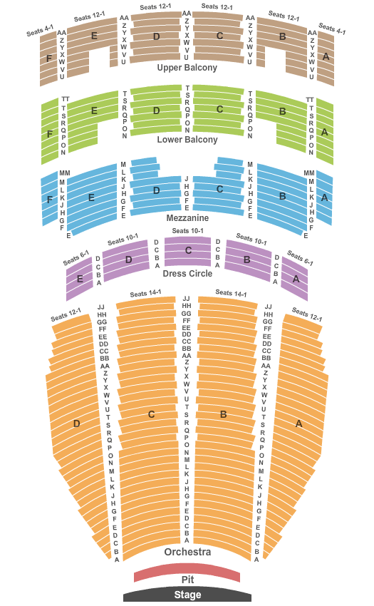 Seatmap for arlene schnitzer concert hall