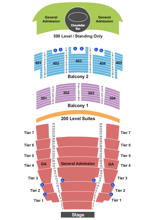 Seatmap for arvest bank theatre at the midland