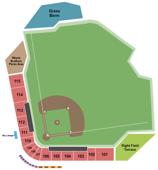Seatmap for atrium health ballpark