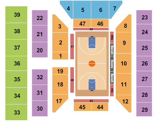 Seatmap for augusta civic center - me