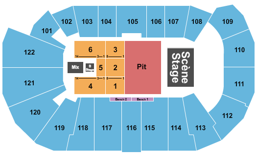 Yellowcard Avenir Centre seating chart