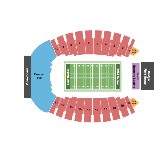 Seatmap for allegacy federal credit union stadium