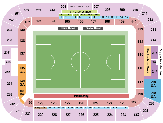 Seatmap for bbva stadium
