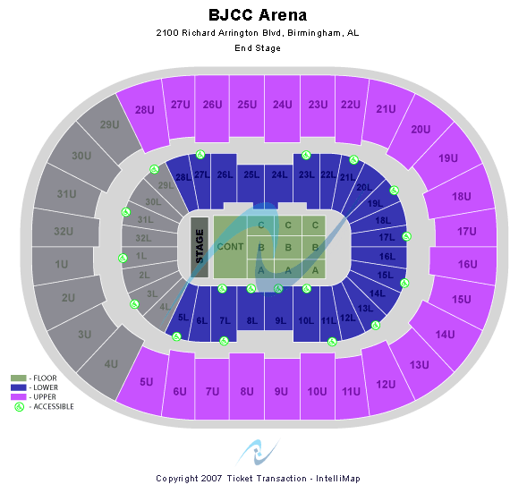 BJCC Arena seating chart: