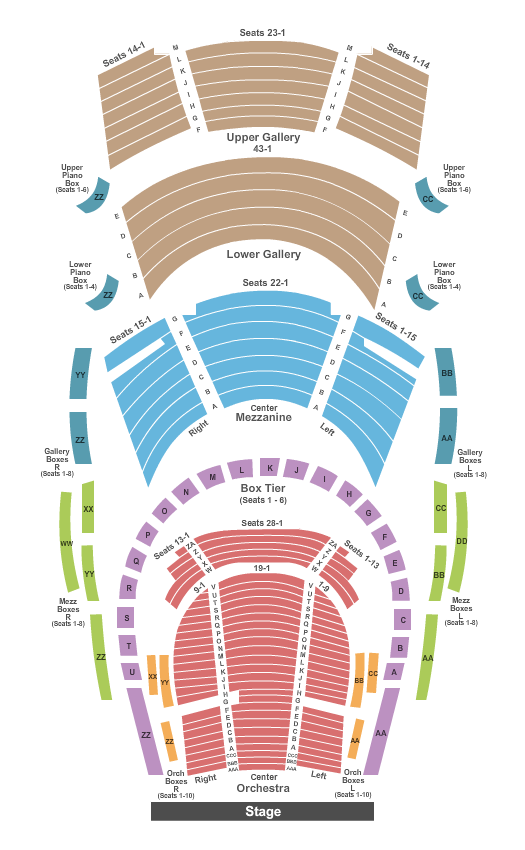 Seatmap for bass performance hall