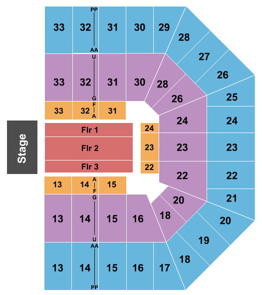 Seatmap for beasley performing arts coliseum