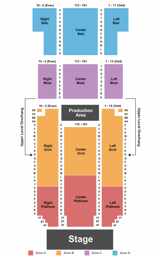 Seatmap for bergen performing arts center