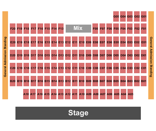 Seatmap for billy bobs