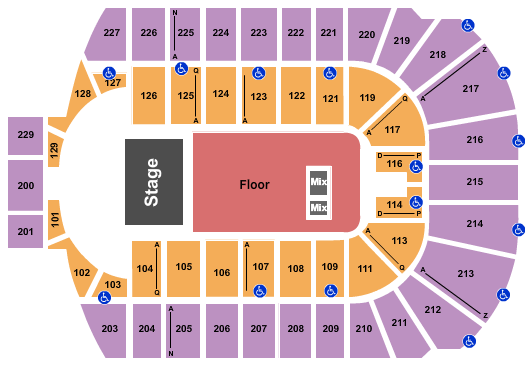 Seatmap for blue cross arena