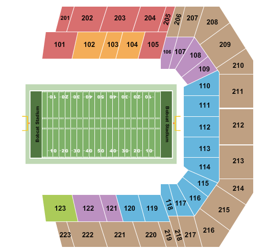 Seatmap for bobcat stadium - tx