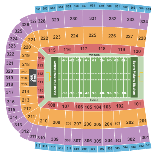 Oklahoma State University Football Seating Chart