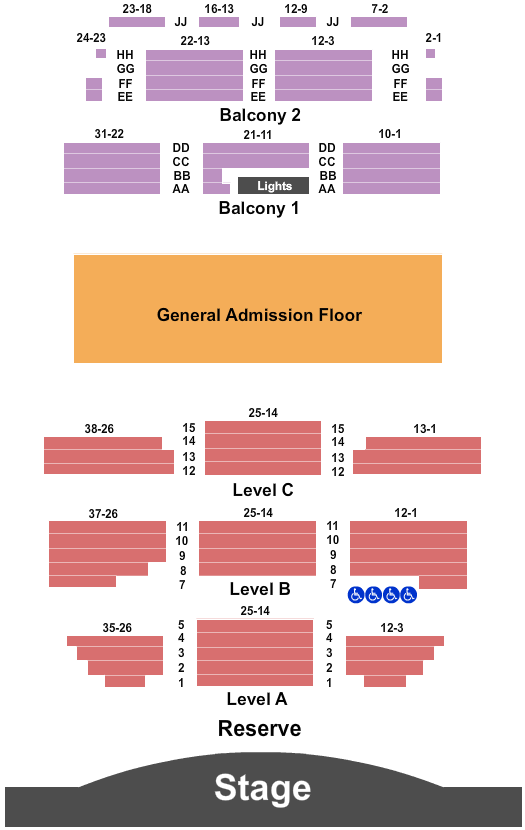 Seatmap for boulder theater
