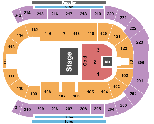 Seating Chart for The Beach Boys, 