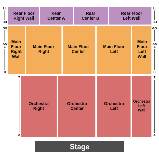 Seating Chart for Vicki Lawrence and Mama, John Crist, One Night of Queen