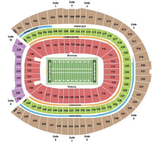 Seatmap for empower field at mile high