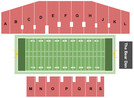 Seatmap for brown stadium