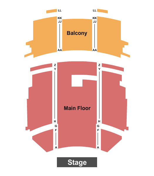 Seatmap for browning center for the performing arts