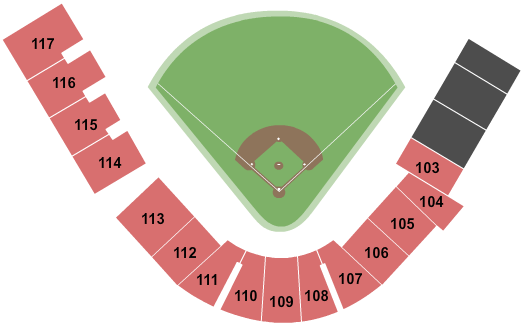 Seatmap for bryson field at boshamer stadium