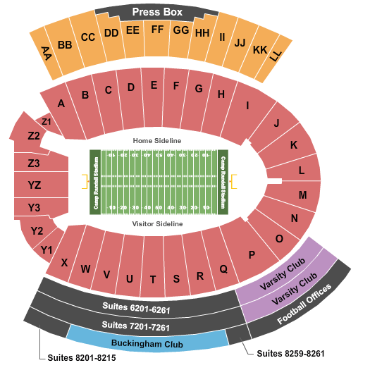 Seatmap for camp randall stadium
