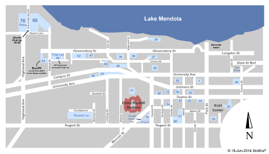 Seatmap for camp randall stadium parking lots