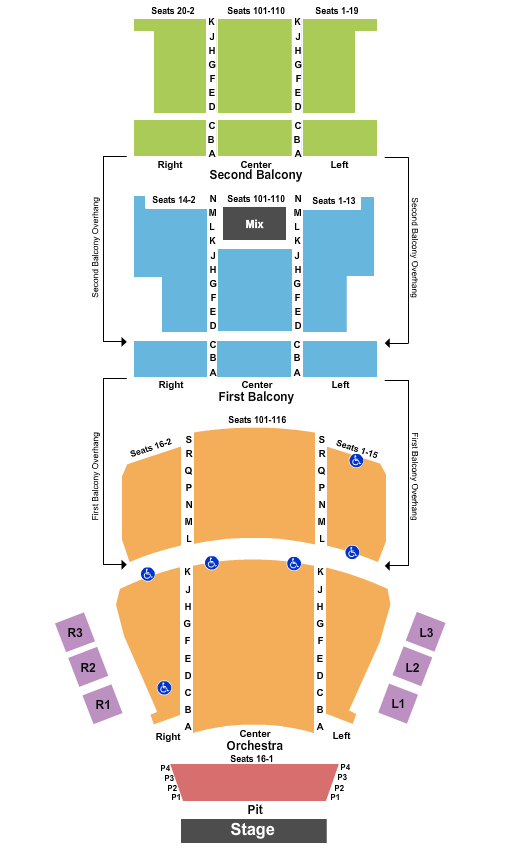 Seatmap for carolina theatre - durham
