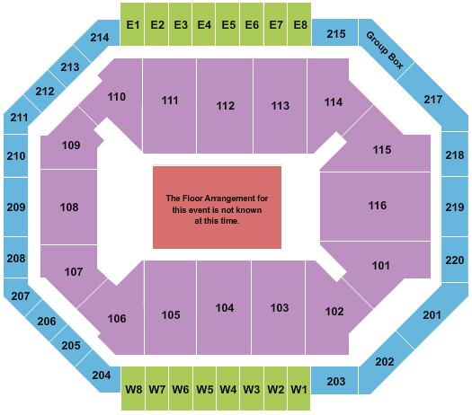 Seatmap for chartway arena at ted constant convocation center