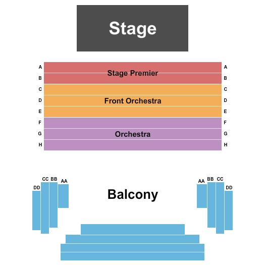 Seatmap for chief's on broadway