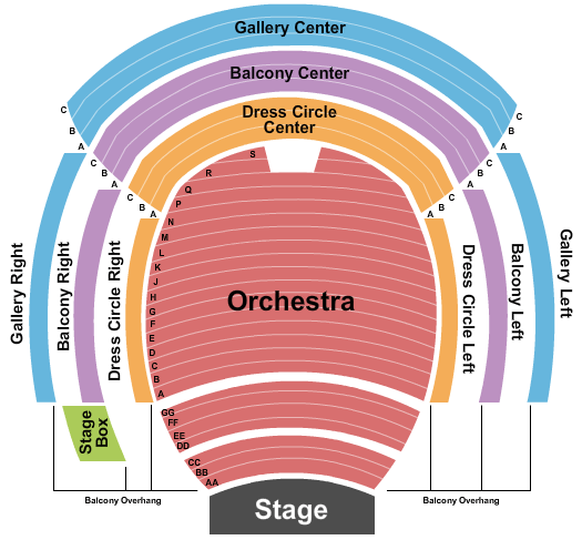 Seatmap for harold miossi hall at christopher cohan performing arts center