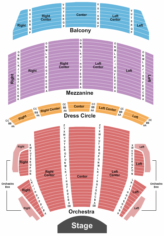 Seatmap for citizens bank opera house