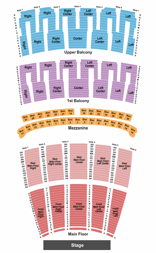 Seatmap for lyric opera house - il