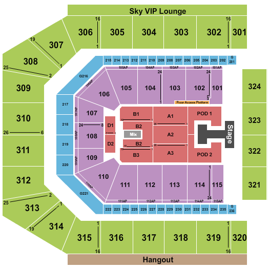 Hits Radio Live Co-Op Live seating chart