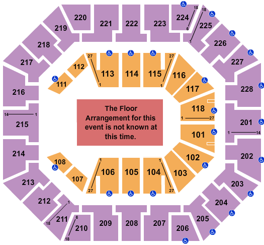 Seatmap for colonial life arena