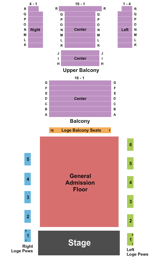 Seatmap for cone denim entertainment center